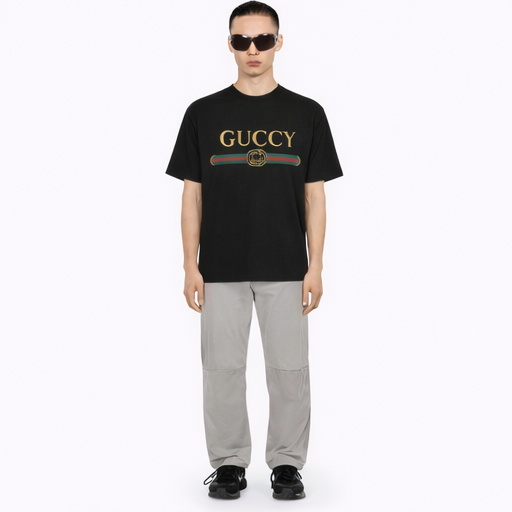 GUCCY 3er-T-Shirt Set mit Iconic Logo – Schwarz / Rot / Weiß