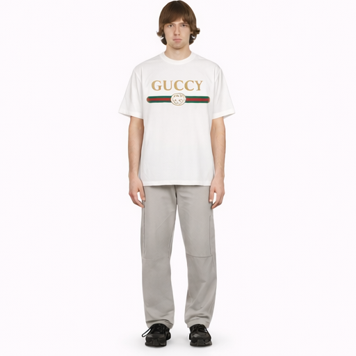 GUCCY 3er-T-Shirt Set mit Iconic Logo – Schwarz / Rot / Weiß