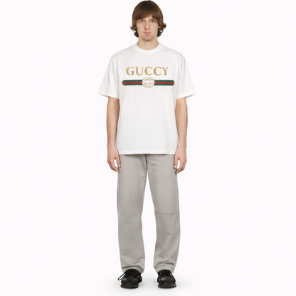 GUCCY 3er-T-Shirt Set mit Iconic Logo – Schwarz / Rot / Weiß